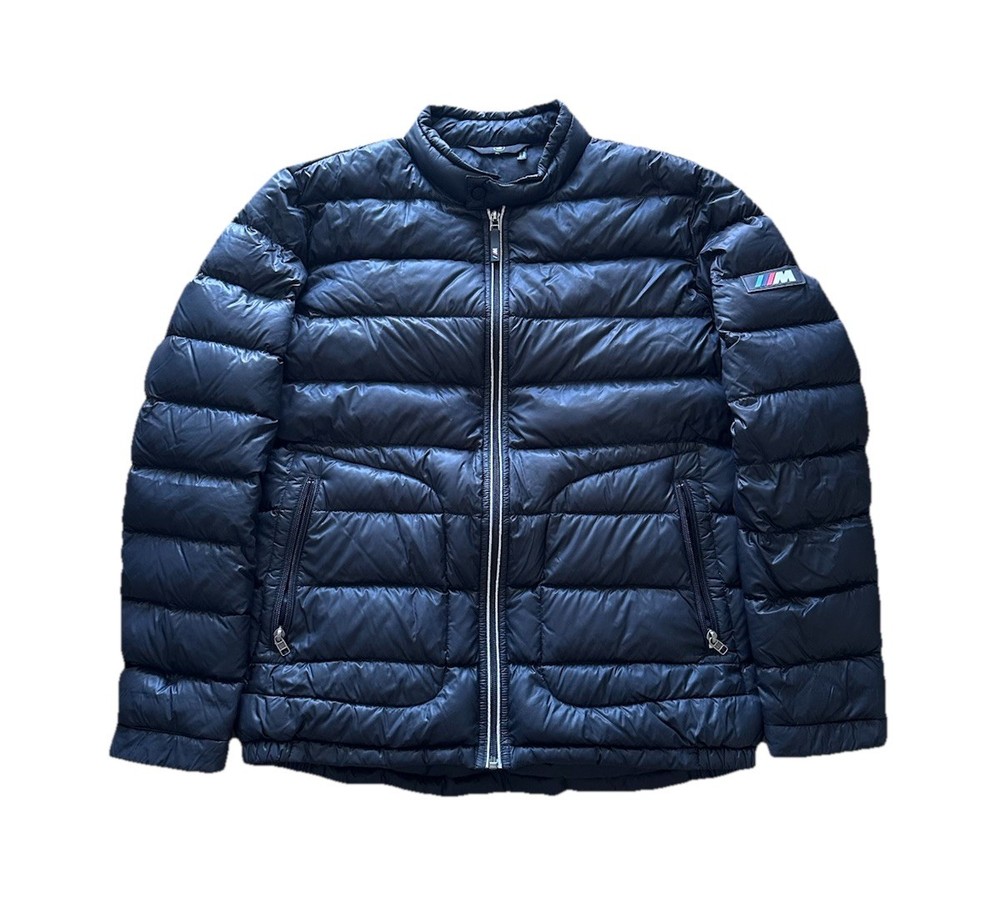 BMW Motorsport Soft Down Jacket Mens Size Large Dark Navy Blue