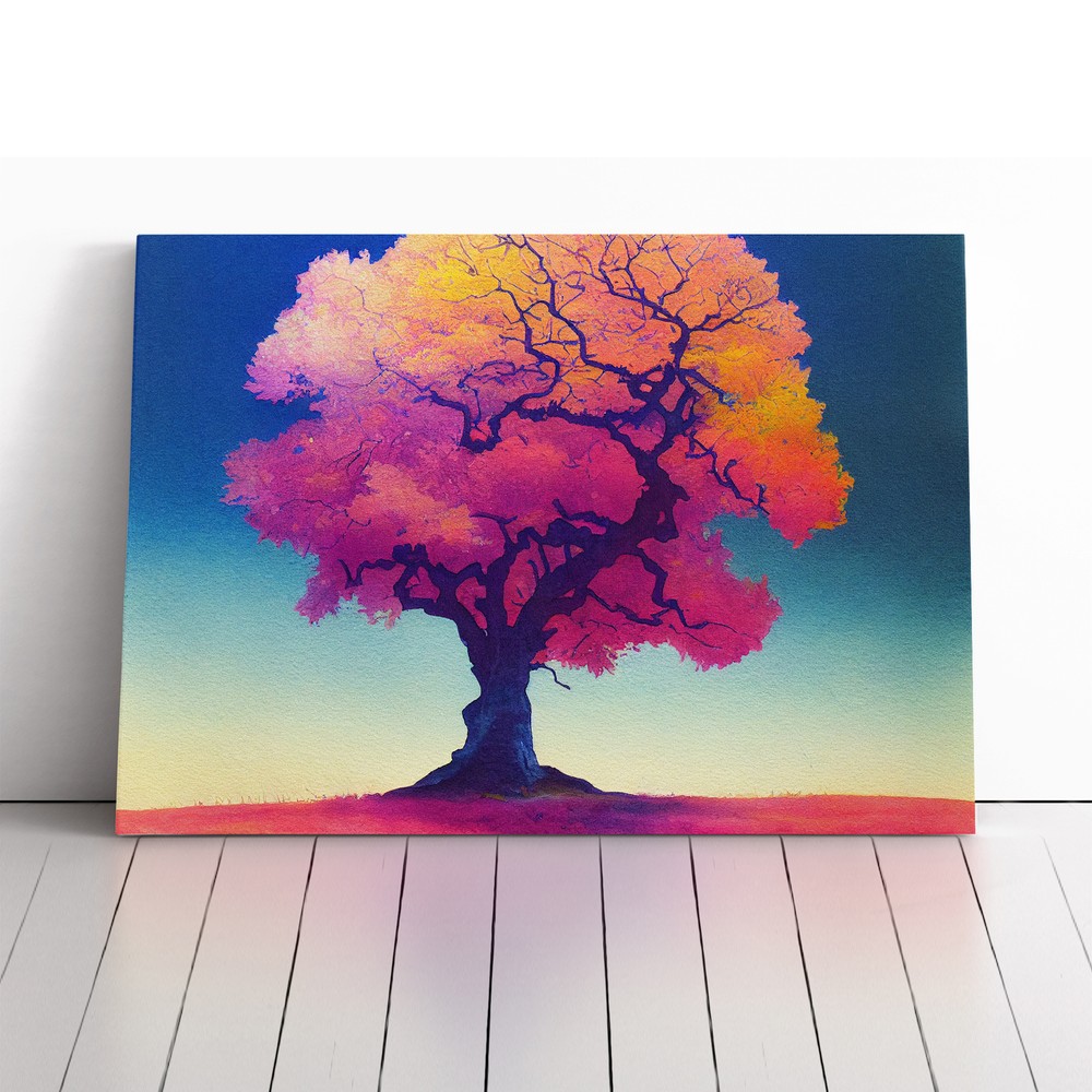 Stellar Oak Tree Canvas Wall Art Print Framed Picture Decor Living Room Bedroom