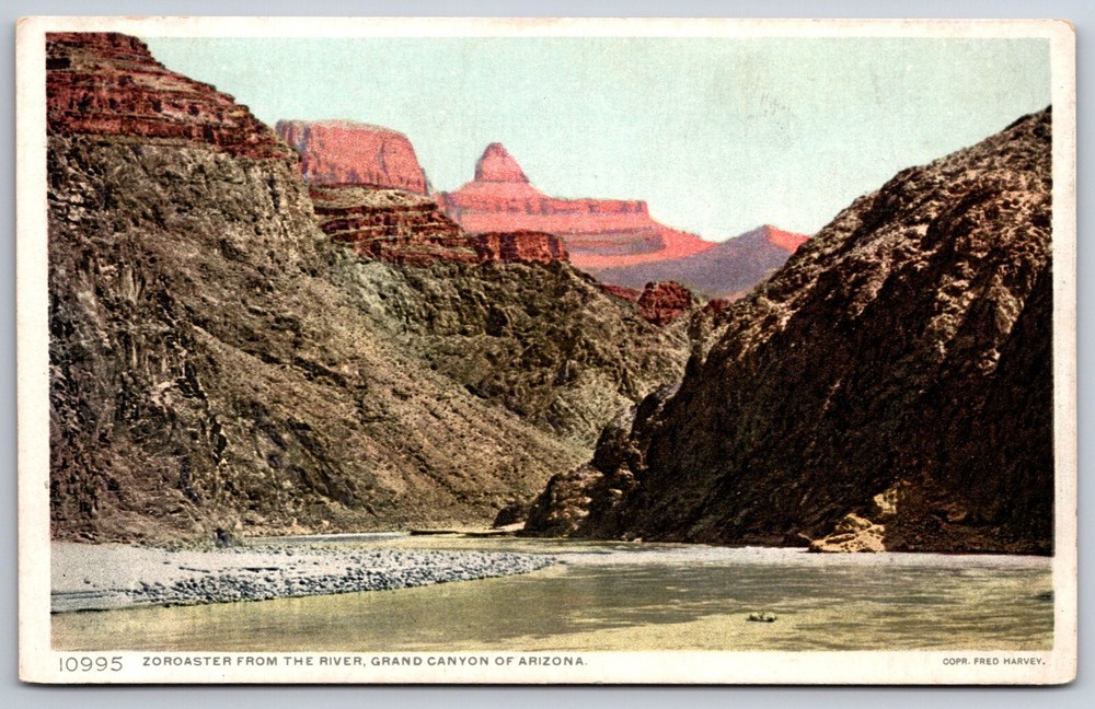 Detroit Pub~Arizona~Zoroaster From River @ Grand Canyon Natl Park~Vtg Postcard