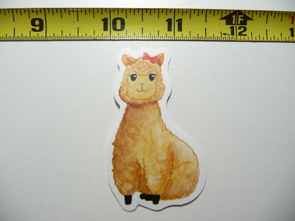 Adorable Llama Sticker with Bow for Farm and Pet Decor