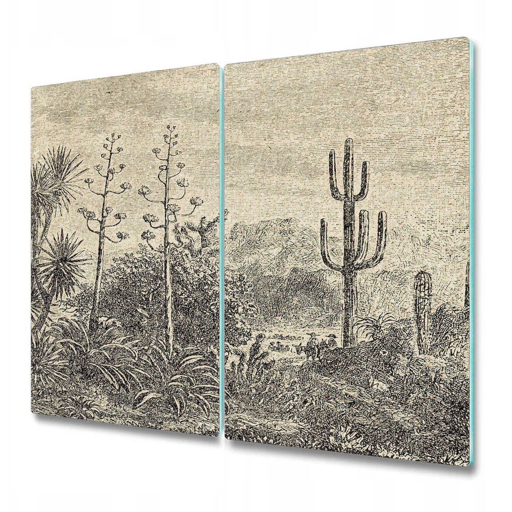 Glass Chopping Board Mexican sunny desert exotic botanical trendy nature 2x30x52