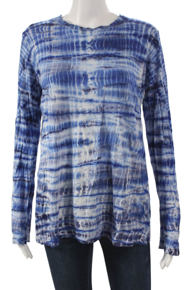 Proenza Schouler Women Tunic Long Sleeve Striped Cotton Crew Neck Blue Size MFree Shipping in US $100+ Orders | $6.95 Orders Below