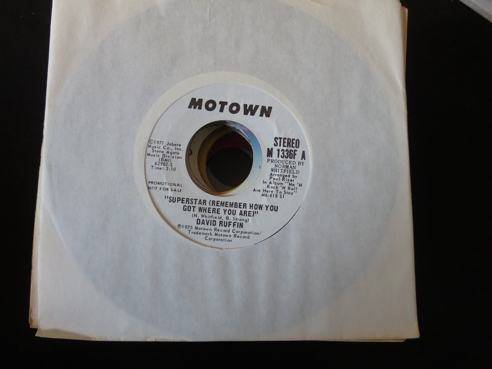 DAVID RUFFIN – Superstar (Remember How PROMO Unplayed Old Stock