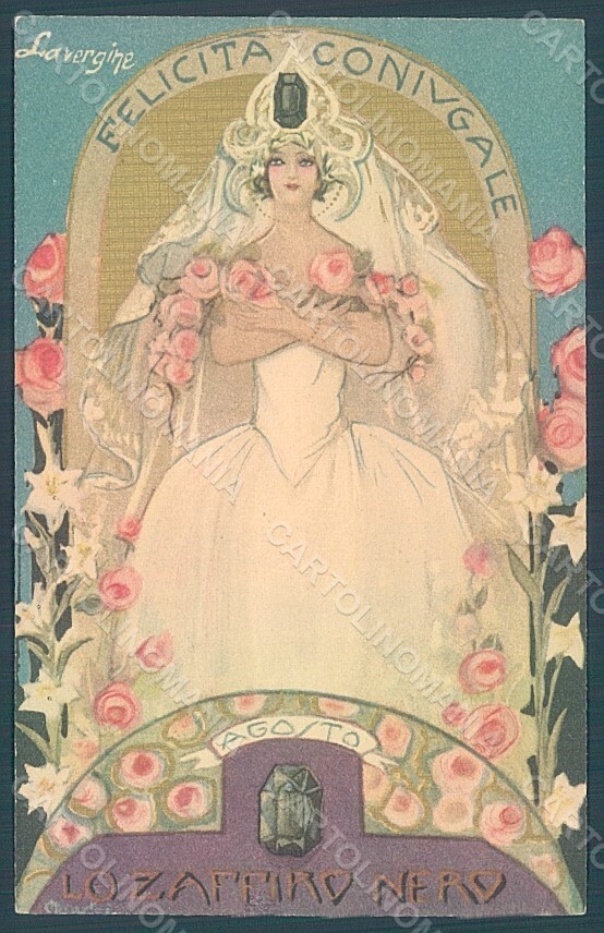 Artist Signed Chiostri Precious Stone Zodiac Sapphire Lady serie 259 PC HR2445