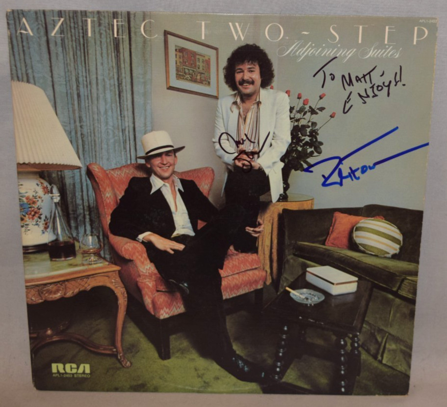 1977 -AZTEC TWO-STEP- Signed/Autograph/Auto Vinyl LP Record Album - Adjoining