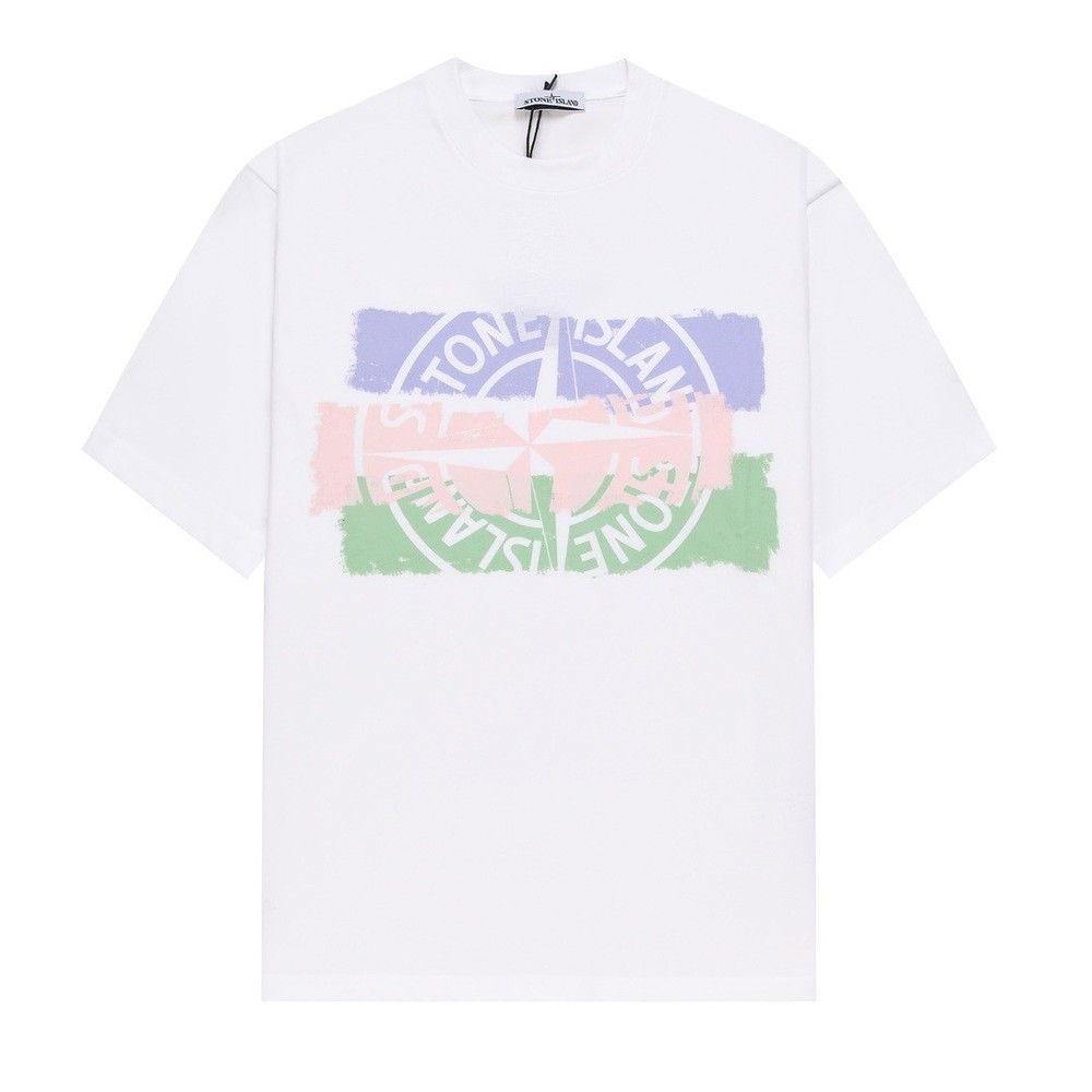 Milan Stone Island tee shirt Mens Black /white