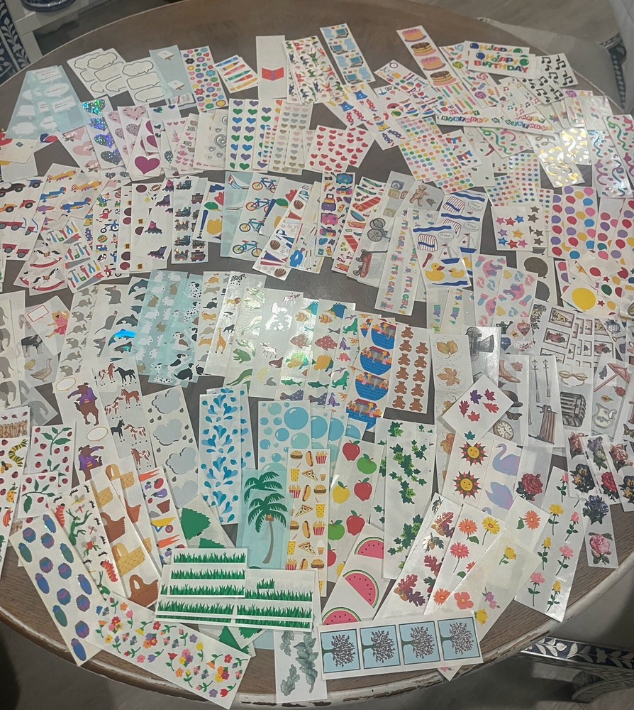 Huge Lot 300+ sheets Mrs Grossman’s Stickers Vintage Hearts Dogs Christmas + 1LB