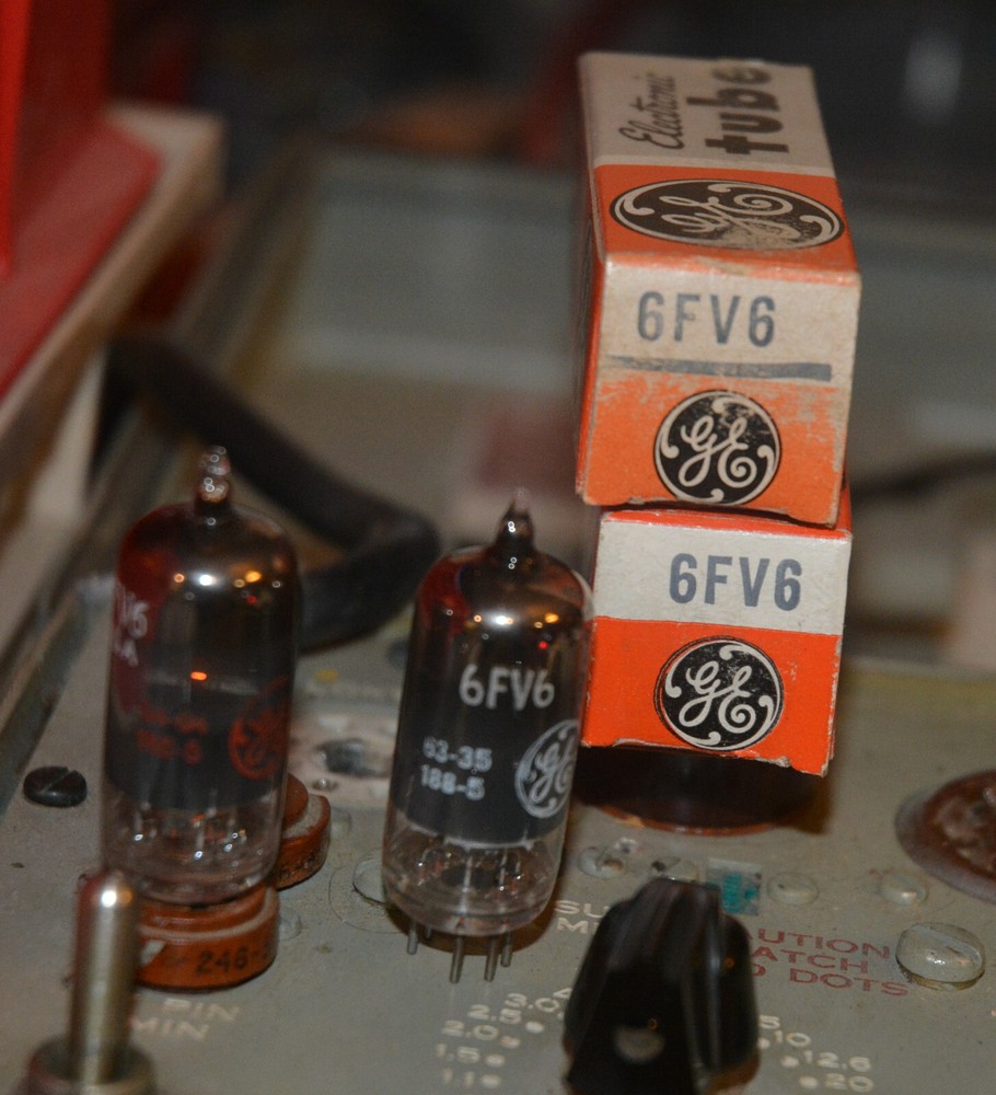 Lot of 2 GE 6FV6 NOS Vacuum Tubes Tested Good on TV-7D/U Tester