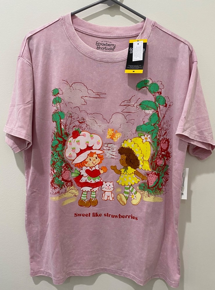 Licensed Strawberry Shortcake Women's Medium Pink Retro Classic Fit T-Shirt NEW!