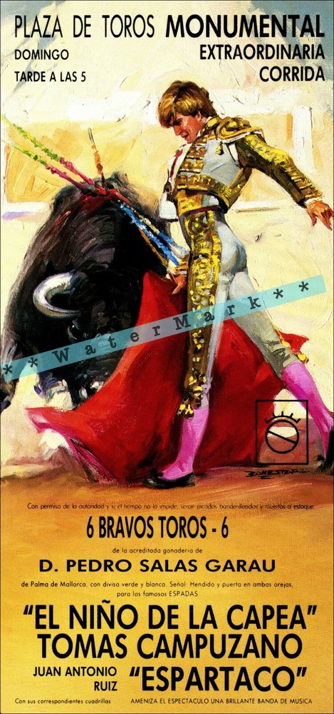 Plaza De Toros El Nino De La Capea Spanish Corrida Vintage Poster Print Art