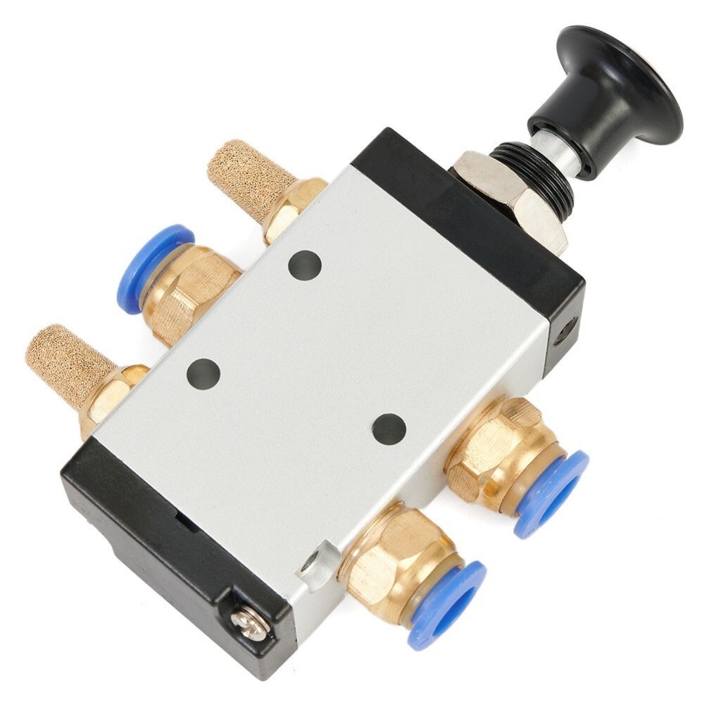 2-Position 5 Way Pneumatic 1/4-Thread Manual Hand Pull Push Solenoid Valve