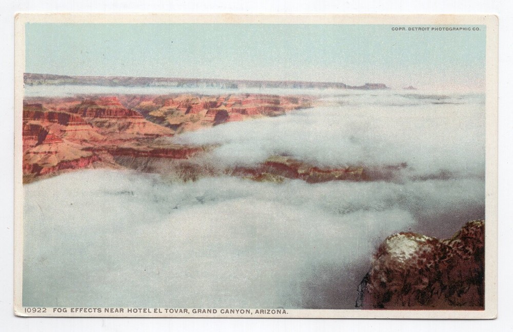 1910s? DB - CLOSEOUT - Fog Effects Near Hotel El Tovar, Grand Canyon - Arizona