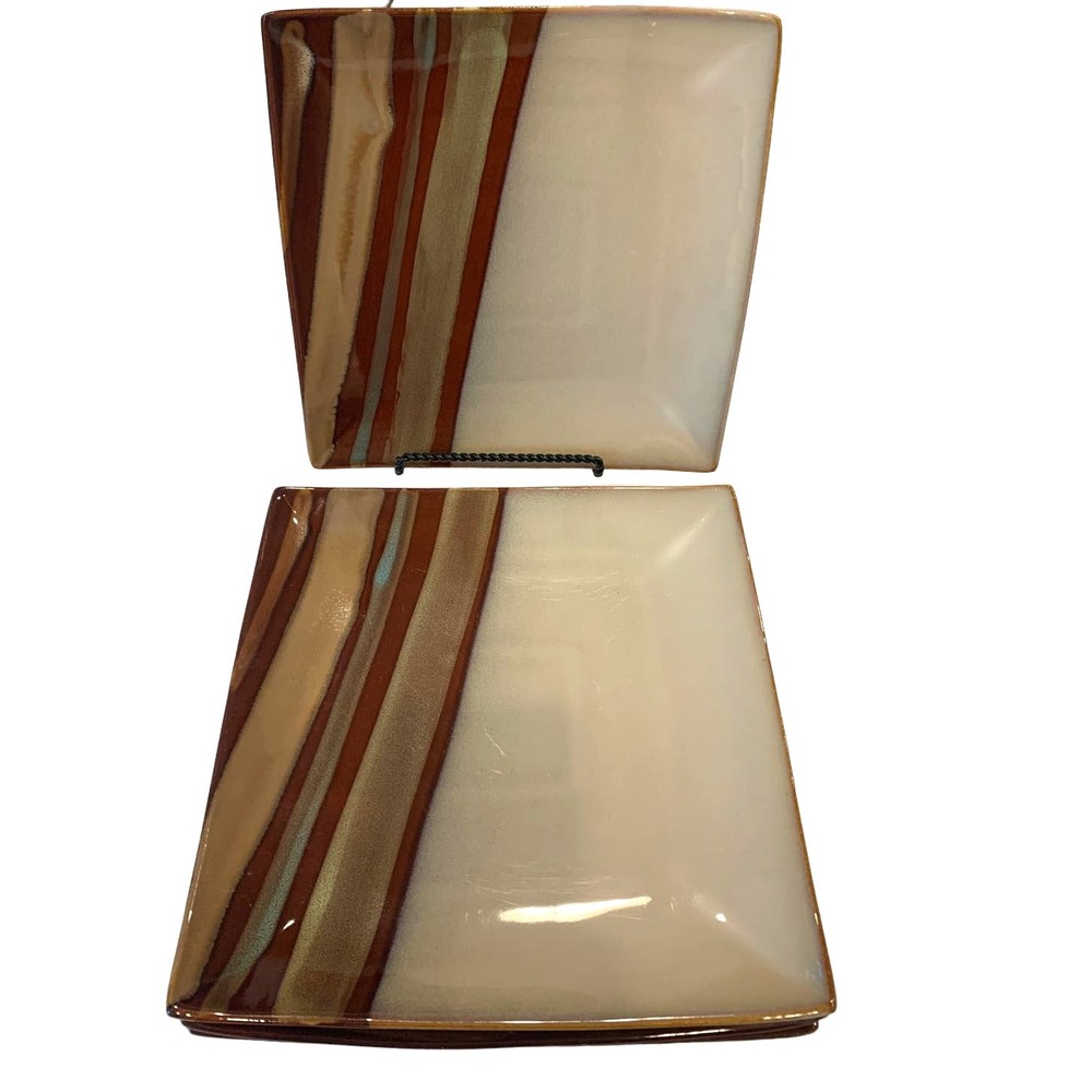 Sango Avanti Brown Square Salad Lunch Plates 8