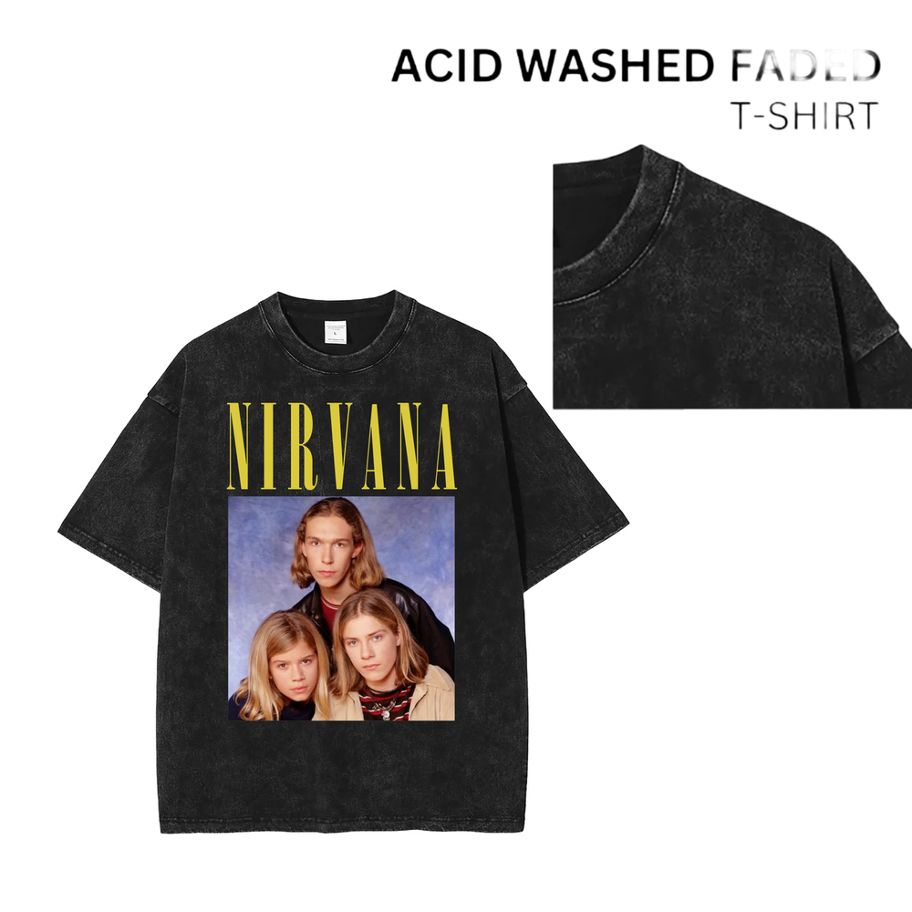 90s Vintage Acid Wash Rock Band Tee Unisex Faded Style 100571  -image