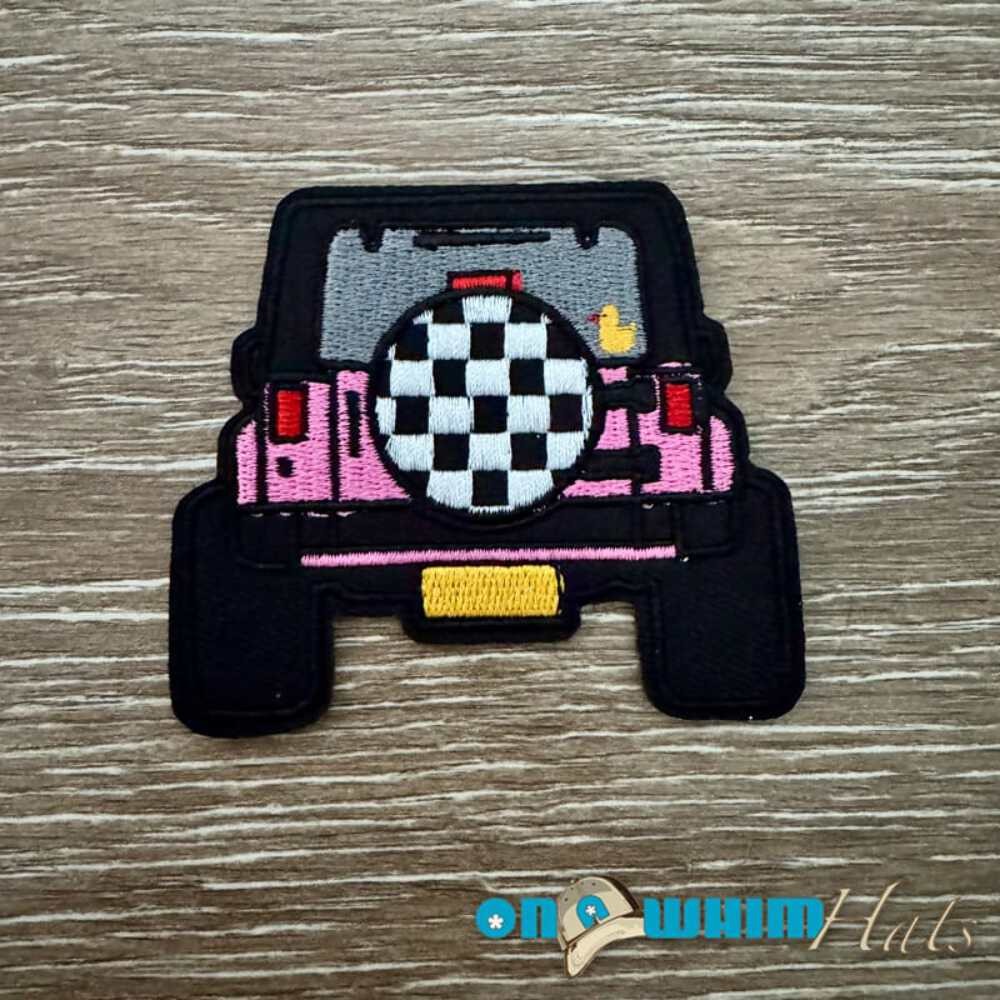 Pink Jeep Car Iron-On Patch