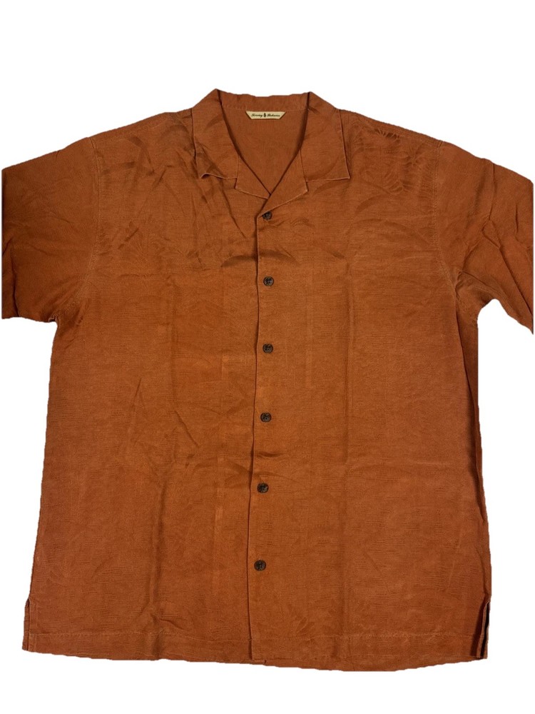 Tommy Bahama Men’s Short Sleeve Button Up 100% Silk Large