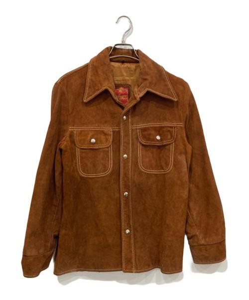 USED                    vintage leather jacket brown