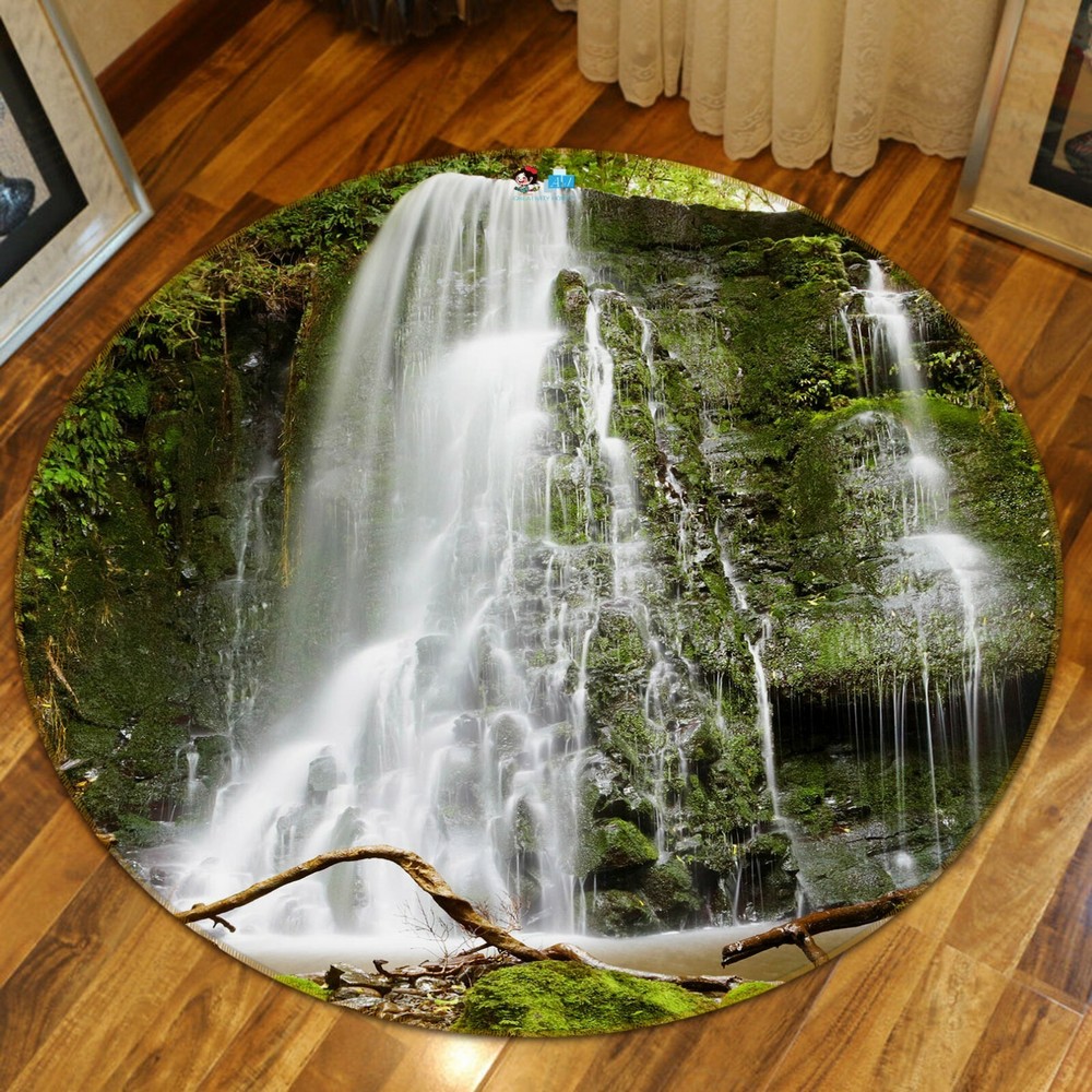 3D Waterfall Moss NAO6061 Game Rug Mat Elegant Photo Carpet Mat Fay
