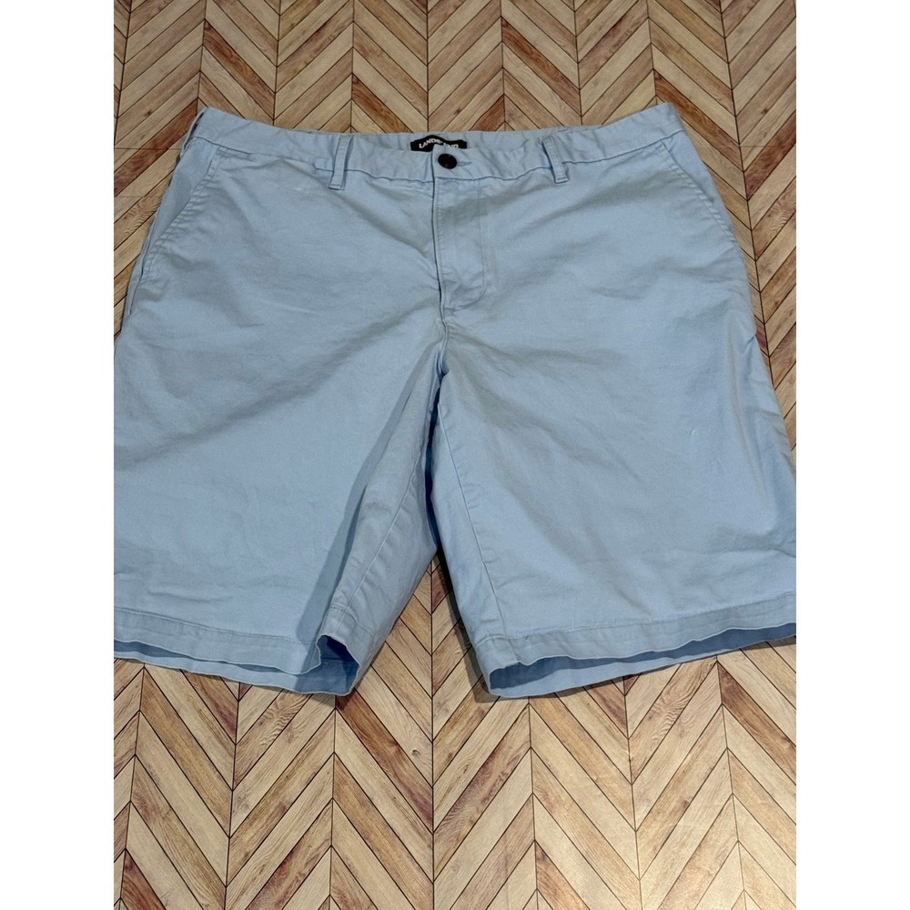 Lands End Mens Light Blue Traditional Fit Chino Shorts Size 35