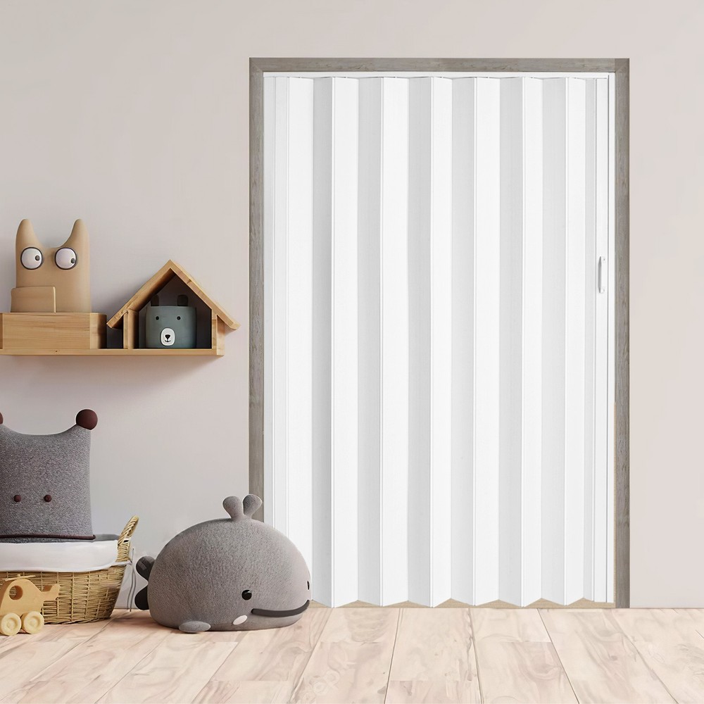 Interior White PVC Accordion Door,Includes Door and Mounting Hardware New