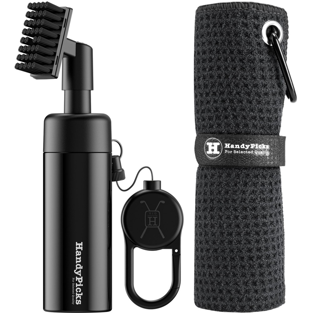 Handy Picks Golf Club Cleaner with Water, Spray Water Bottle Holds 5.5 Black
