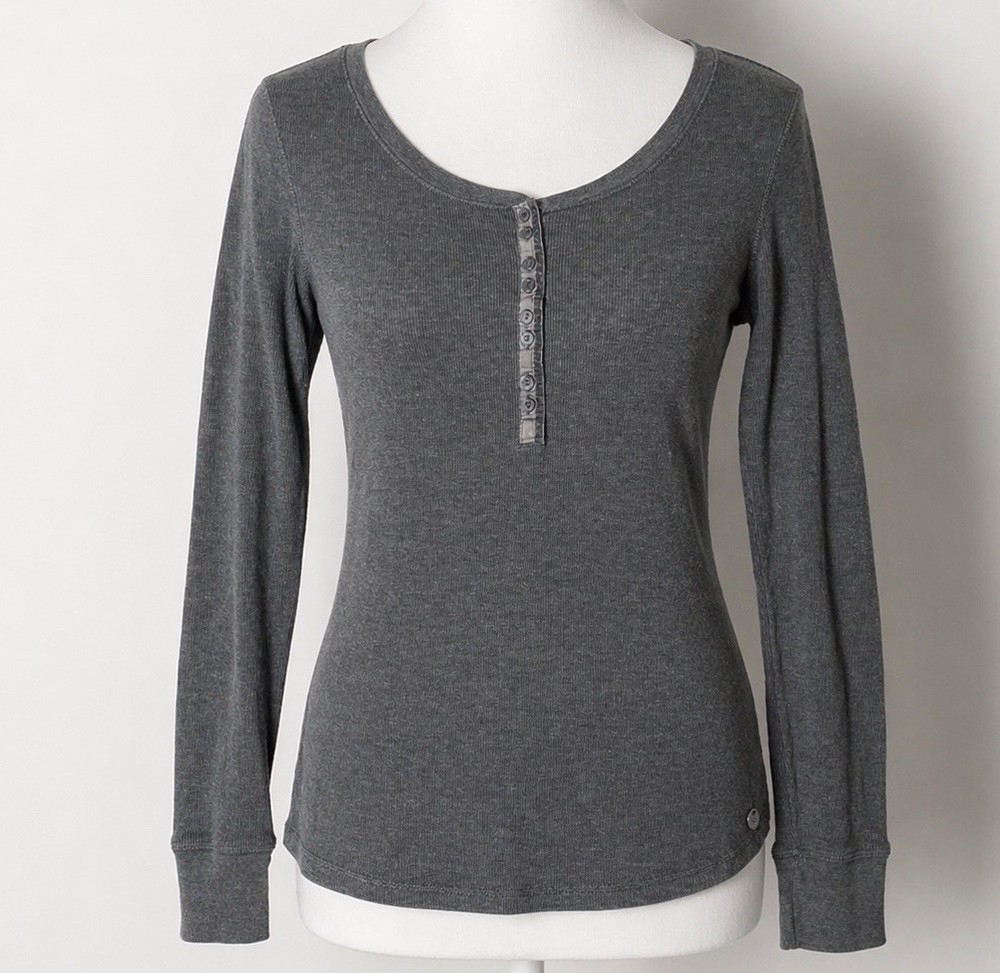 Y2K Cherokee Henley Top S Waffle Knit Grn-Gray Floral Elena Gilbert Bella Swan