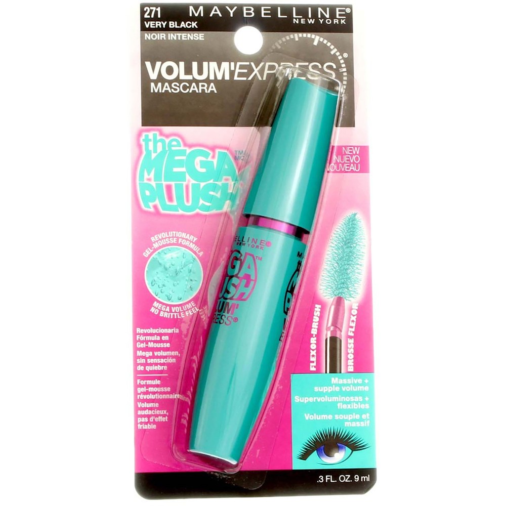 Maybelline Mega Plush Volumizing Mascara 6-Pack - Very Black Washable