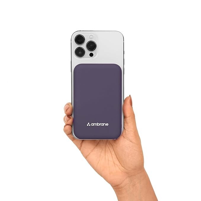 Ambrane MagSafe 10000mAh Power Bank with 22.5W Fast Charging and Strong Magnet