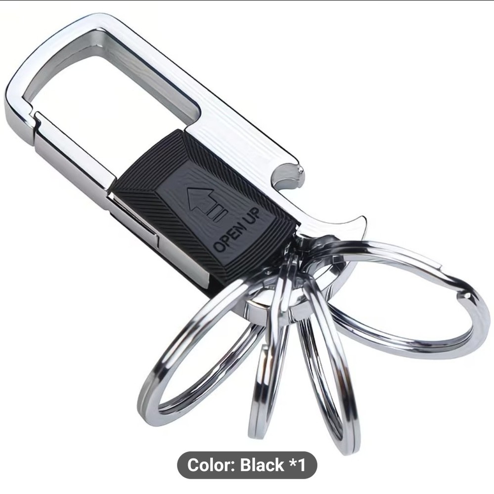Heavy-Duty Men's Keychain with 8 Detachable Hanging Rings - All-in-One.