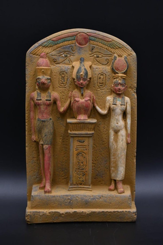 Ancient Egyptian Triad Statue of Osiris, Isis & Horus Sacred Family of Power BC