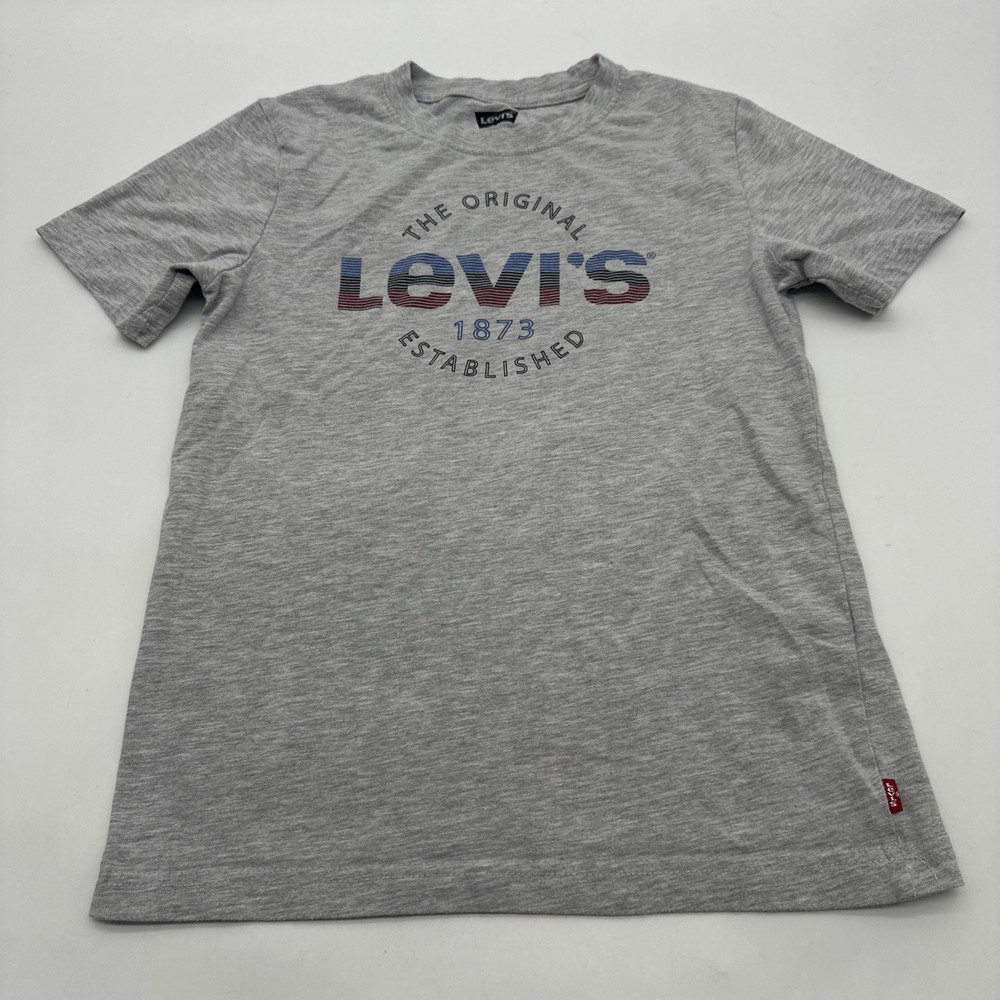 Levi’s T-Shirt Youth Boys Size 12 Graphic Print Logo Grey..#34064