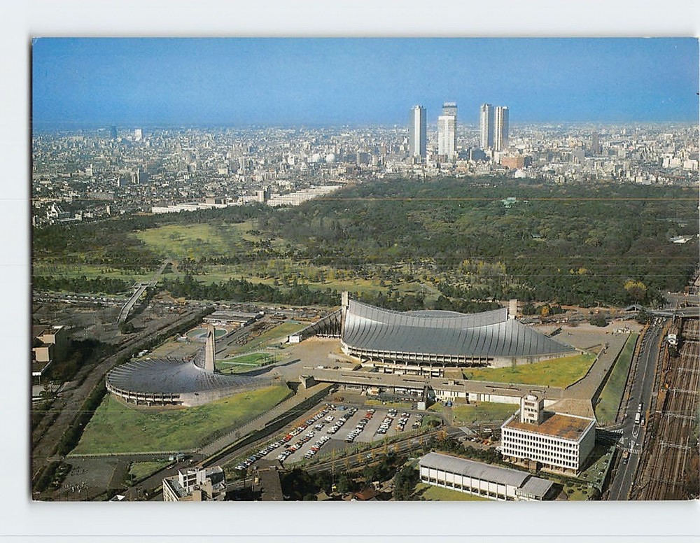 Postcard Aerial View Yoyogi National Gymnasium Complex in Tokyo Japan