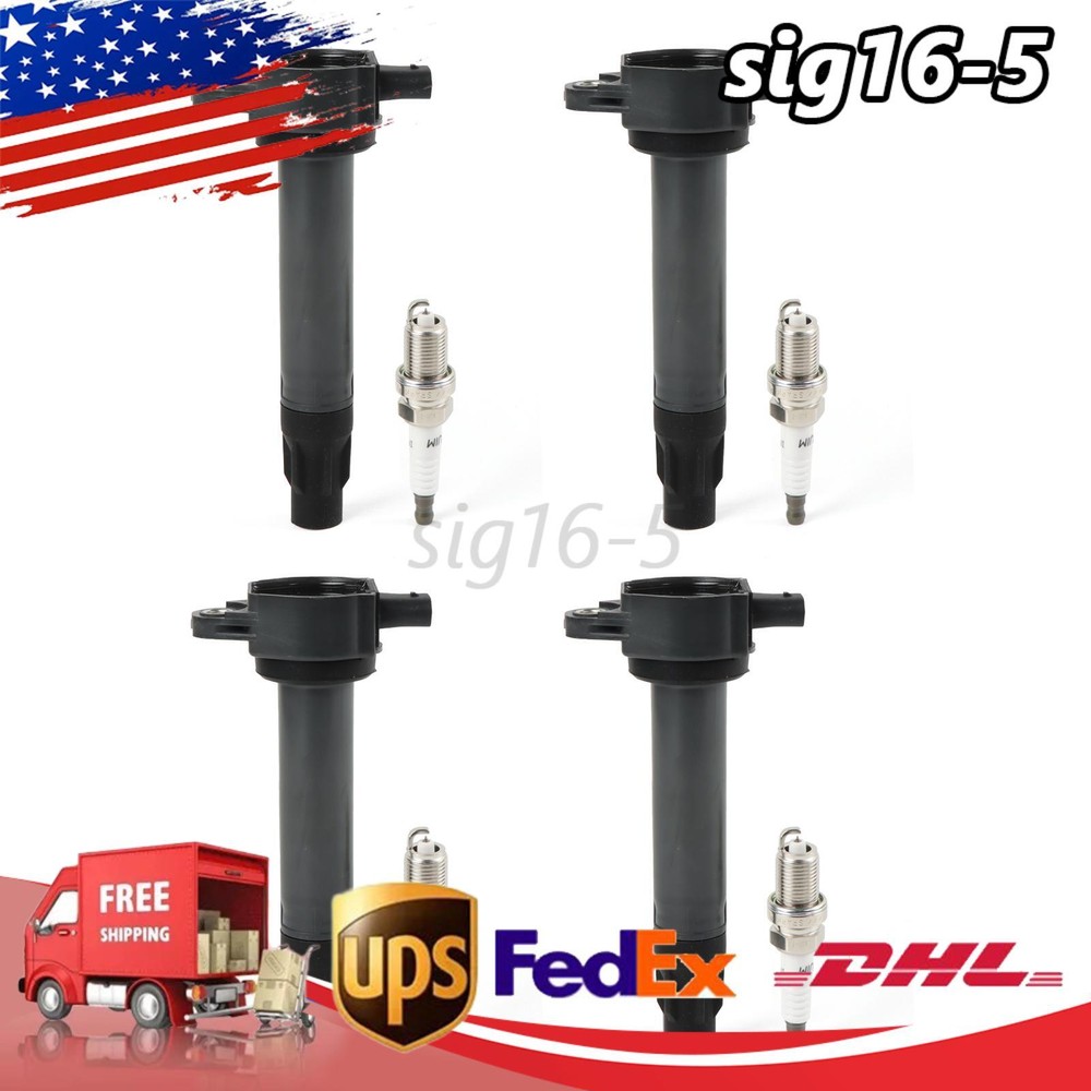 UF557 4pc Ignition Coil & Spark Plug Set for Dodge Jeep 2.4L Journey Caliber Compass