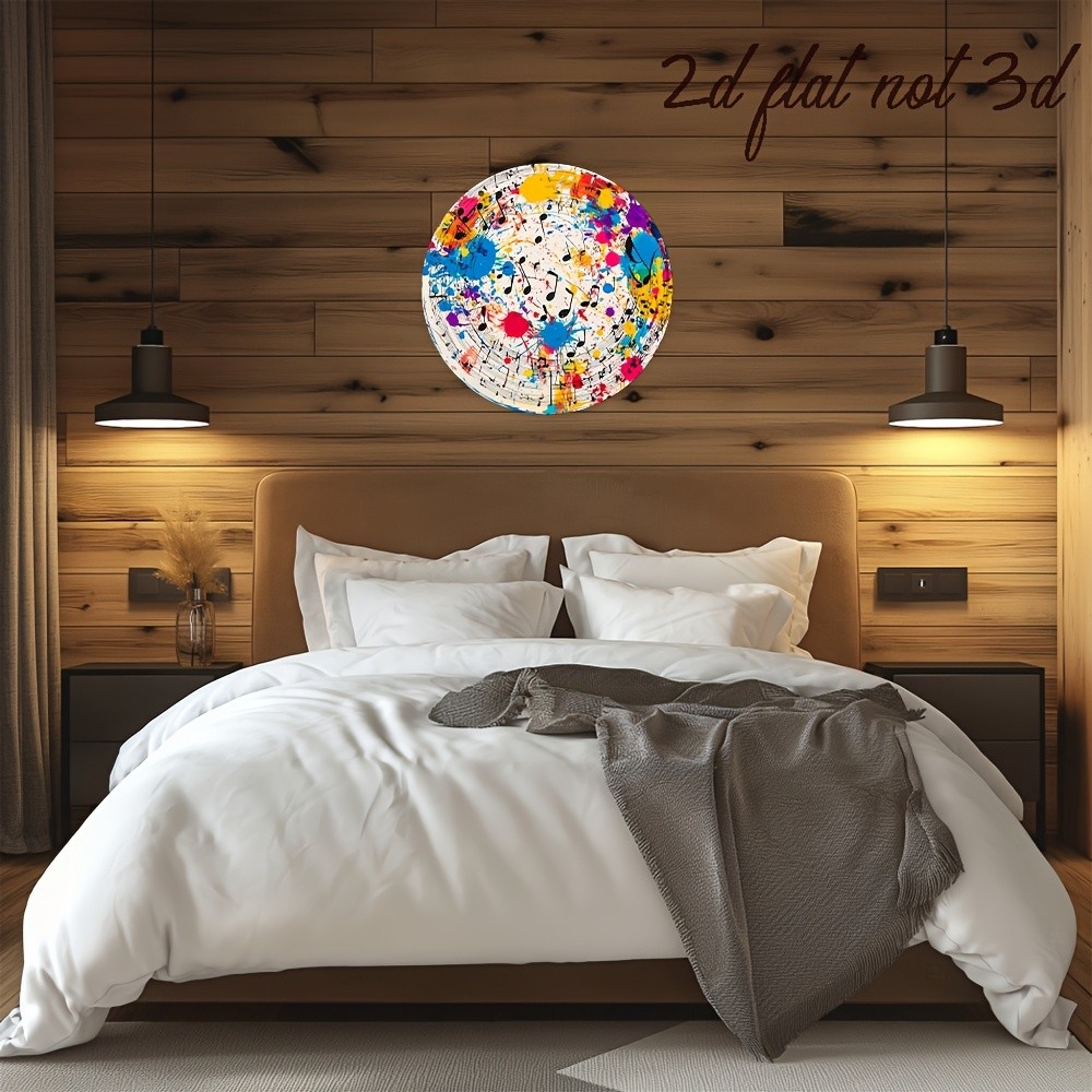 Musical Notes Splash Painting Aluminum Wall Decor Music Theme