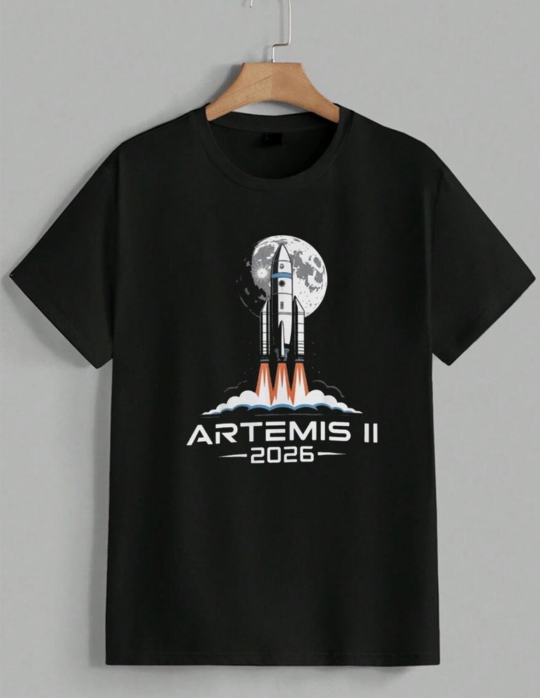 Artemis II 2026 Back to the Moon NASA Mission Cool Space Rocket T-Shirt Unisex