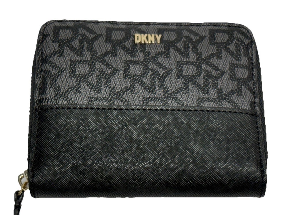 DKNY VELA  Signature Black Zip Around Wallet