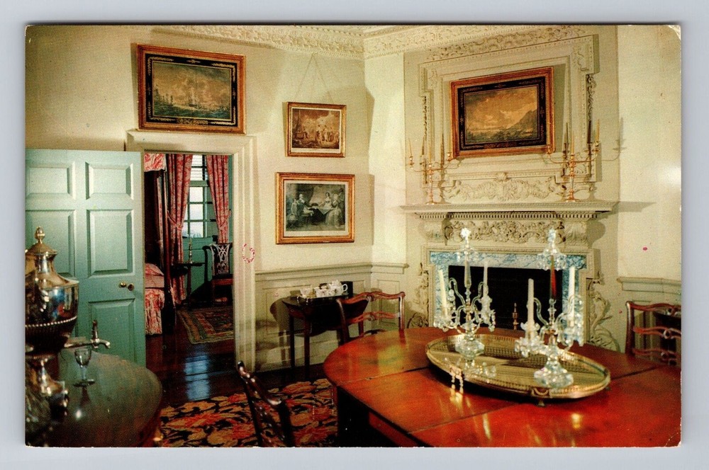 Virginia VA Mount Vernon Dining Room Vintage Postcard