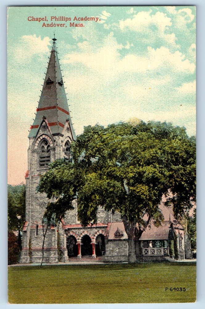 1910 Andover Massachusetts MA Vintage Postcard Chapel Phillips Academy Building