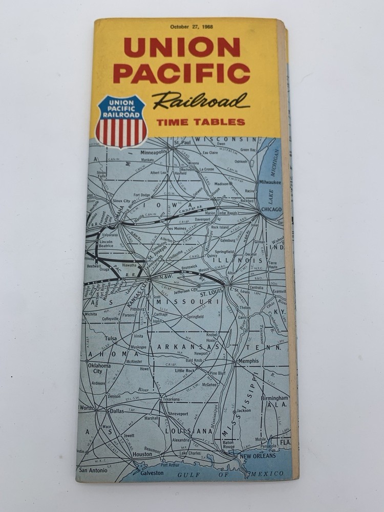 1968 Union Pacific Railroad System Timetable Oct 27 Vintage UP