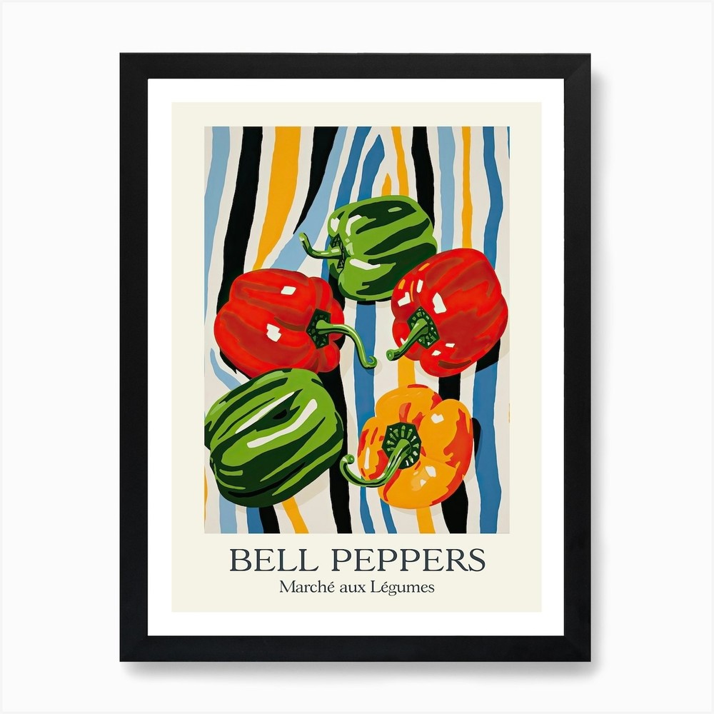 Bell Peppers Sum Framed Wall Art Canvas Print Picture Marche Aux Legumes