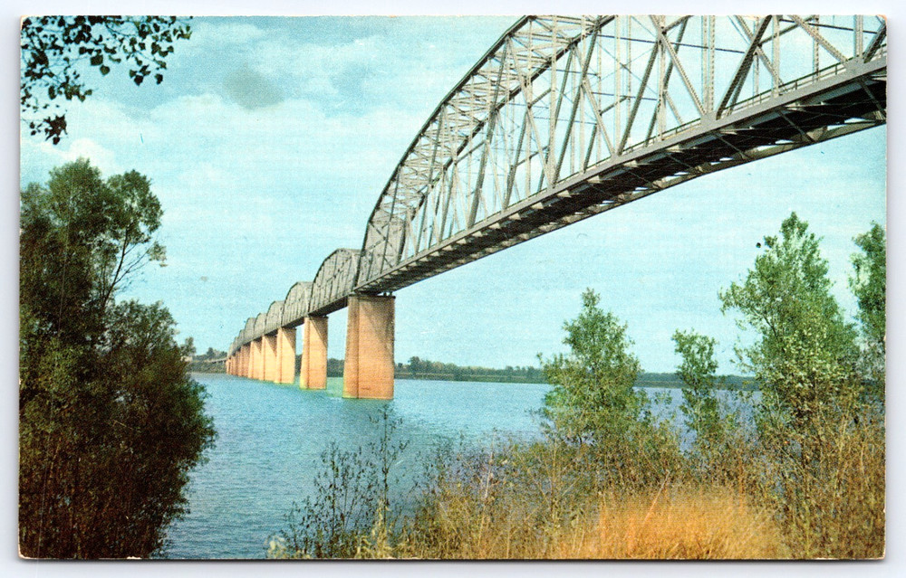 Vintage Photo Postcard Paducah Kentucky Irvin S. Cobb Memorial Bridge Ohio River