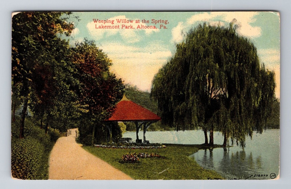 Altoona PA-Pennsylvania, Lakemont Park, Weeping Willow Vintage Souvenir Postcard