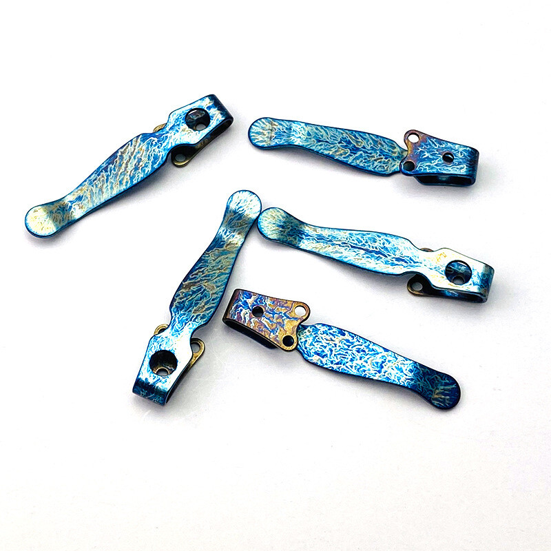 Titanium Black Deep Carry Pocket Clip For Spyderco Shaman C229 Folding Knife