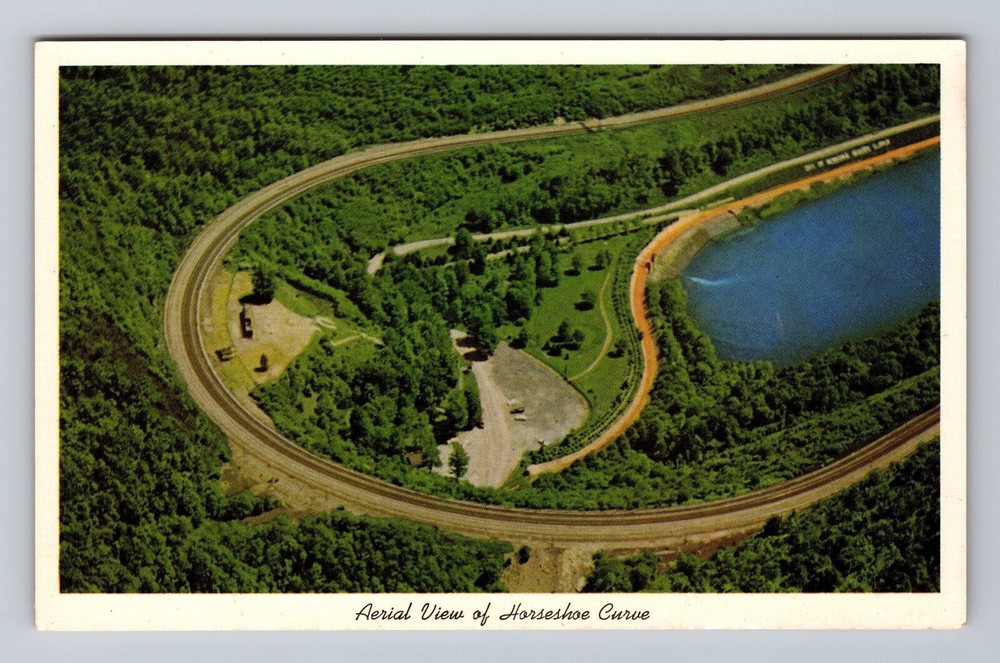Pennsylvania PA Altoona Aerial View Horseshoe Curve Vintage Postcard