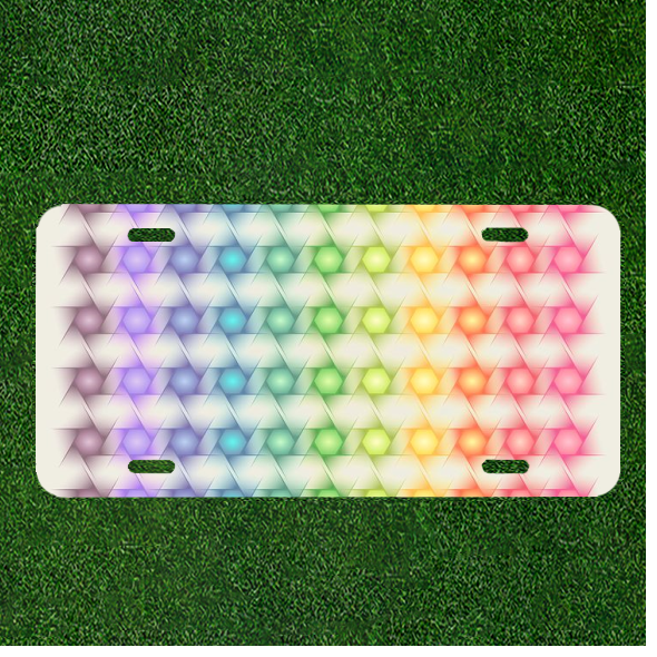 Create your Custom Personalized Car License Plate featuring a Vibrant Colorful Polygon Star Design for a Unique Stylish Look