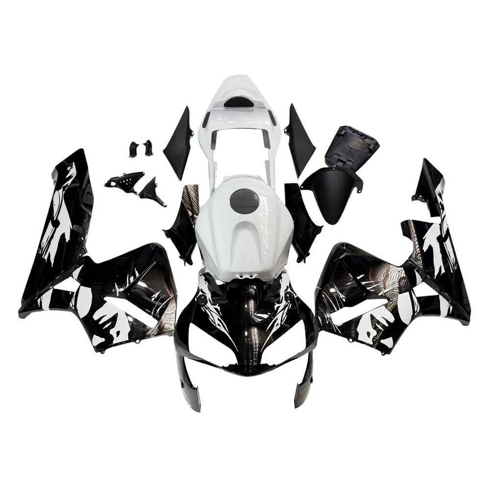 Black White Fairing Kit For 2003 2004 Honda CBR600RR F5 ABS Injection Bodywork