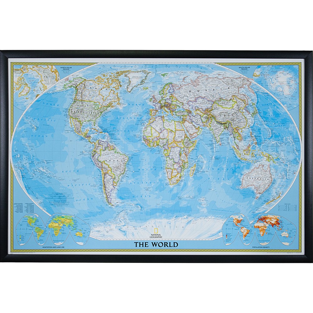 Classic World Push Pin Wayfarer Travel Map for Adventure Seekers