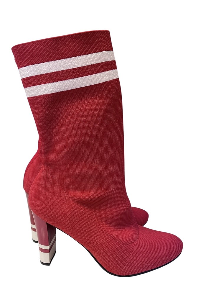 Sam Edelman Women’s Red Striped Knit Heeled Boots Size 9