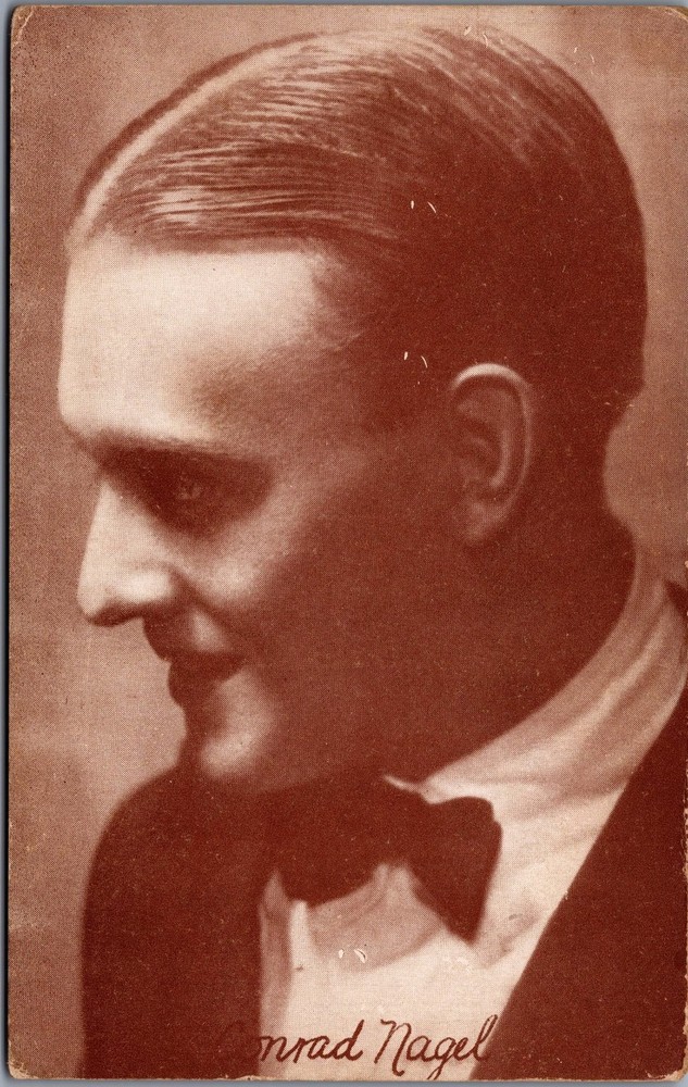 Conrad Nagel RPPC Vintage Actor Silent Film Star Hollywood Portrait Postcard