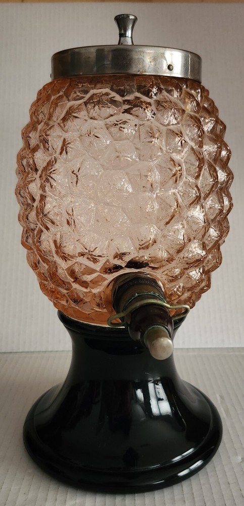 Vintage Syrup Dispenser Soda Fountain Pineapple Shape Pink Depression Absinthe ?-image